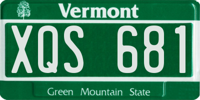 VT license plate XQS681