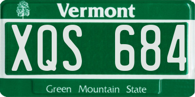 VT license plate XQS684