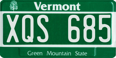 VT license plate XQS685