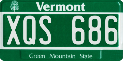 VT license plate XQS686