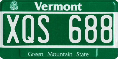 VT license plate XQS688