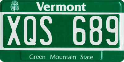 VT license plate XQS689