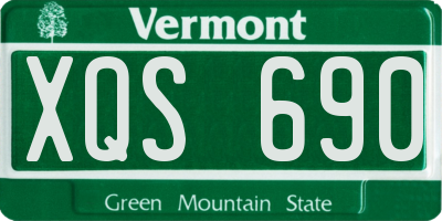 VT license plate XQS690