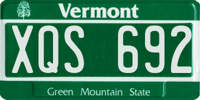 VT license plate XQS692