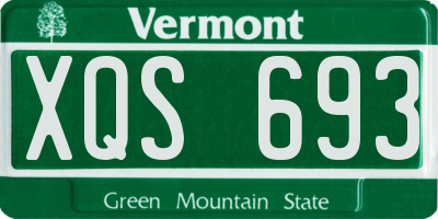 VT license plate XQS693