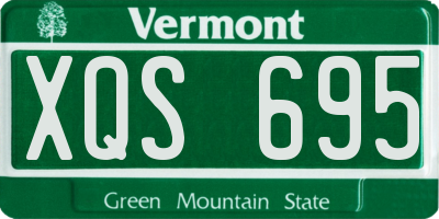 VT license plate XQS695
