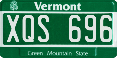 VT license plate XQS696