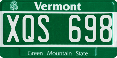 VT license plate XQS698