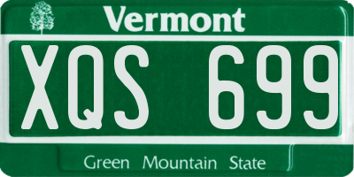VT license plate XQS699