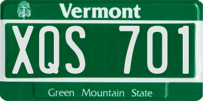 VT license plate XQS701