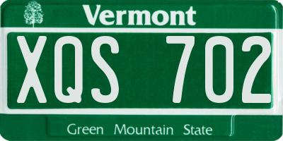 VT license plate XQS702