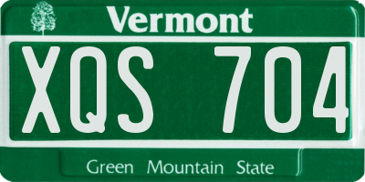 VT license plate XQS704