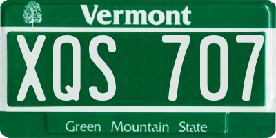 VT license plate XQS707
