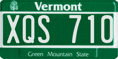VT license plate XQS710