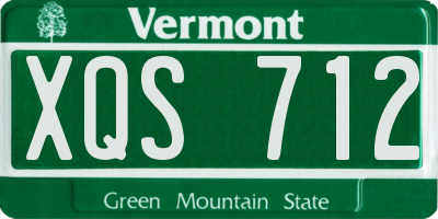 VT license plate XQS712