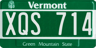 VT license plate XQS714