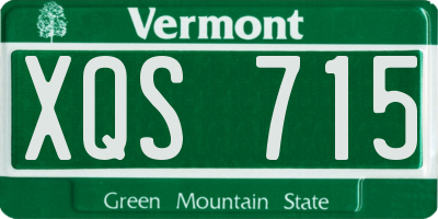 VT license plate XQS715