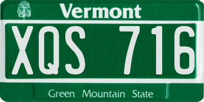 VT license plate XQS716