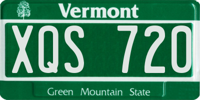 VT license plate XQS720