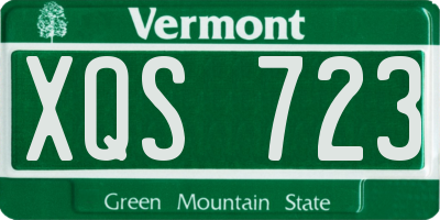 VT license plate XQS723