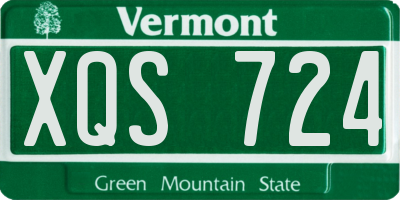 VT license plate XQS724