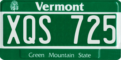 VT license plate XQS725
