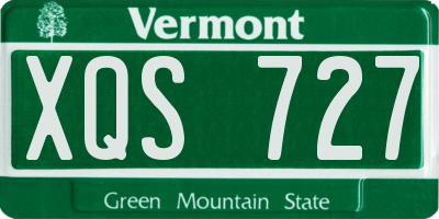 VT license plate XQS727
