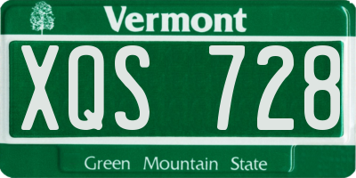 VT license plate XQS728