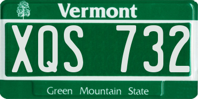 VT license plate XQS732