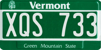 VT license plate XQS733