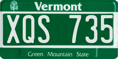 VT license plate XQS735