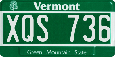 VT license plate XQS736