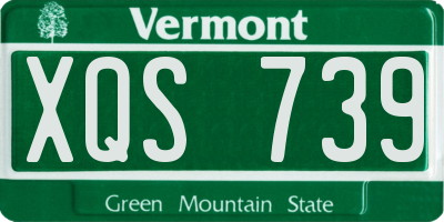 VT license plate XQS739