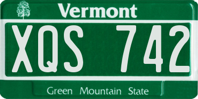 VT license plate XQS742