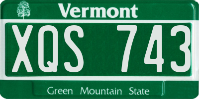 VT license plate XQS743