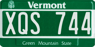 VT license plate XQS744