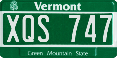 VT license plate XQS747