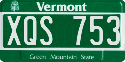 VT license plate XQS753