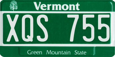 VT license plate XQS755