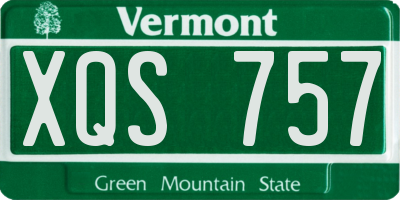 VT license plate XQS757