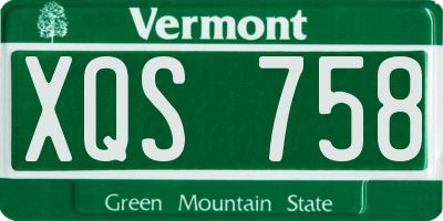 VT license plate XQS758