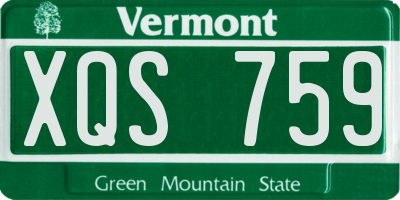 VT license plate XQS759