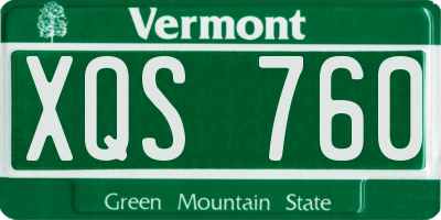 VT license plate XQS760