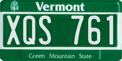 VT license plate XQS761
