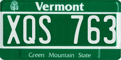 VT license plate XQS763