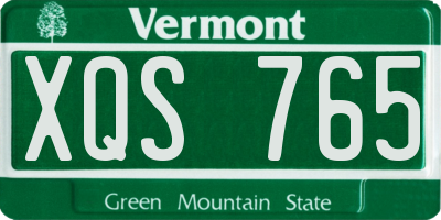 VT license plate XQS765