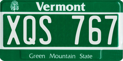 VT license plate XQS767