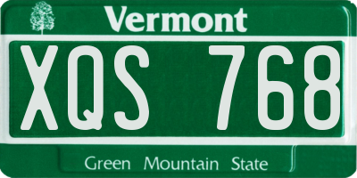 VT license plate XQS768