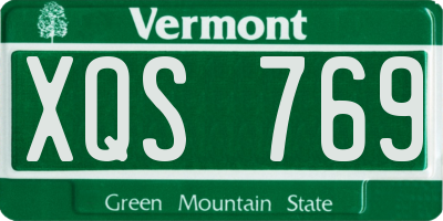 VT license plate XQS769
