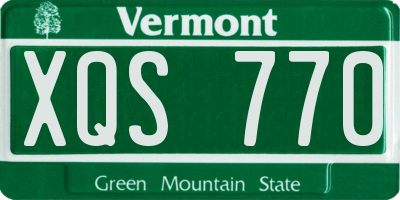 VT license plate XQS770